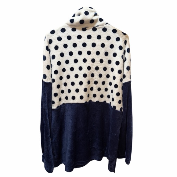 ODDY Navy and White Polka Dot Fleece Jacket - Picture 7 of 7